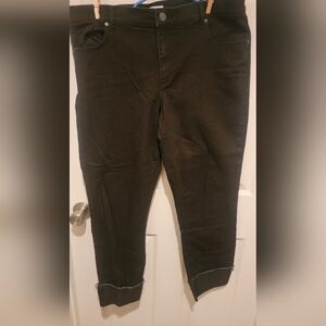 Loft black cuffed cropped jeans size 16/33